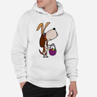 Smilealots Cute Basset Hound Dog Easter Hoodie - Seseable