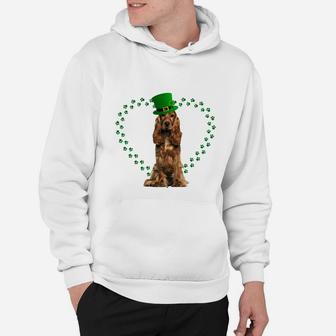 Spaniel Heart Paw Leprechaun Hat Irish St Patricks Day Gift For Dog Lovers Hoodie - Seseable