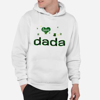 St Patricks Day Cute Shamrock I Love Being Dada Heart Family Gifts Hoodie - Seseable