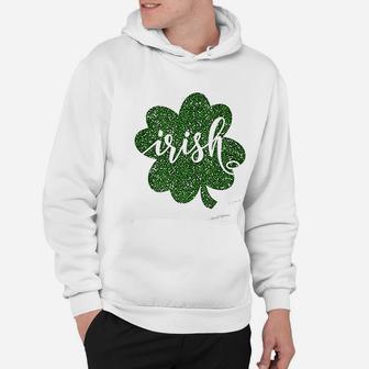 St Patricks Day Irish Lucky Leaf Bling Bling Hoodie - Seseable