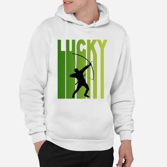 St Patricks Day Lucky Archery Funny Sport Lovers Gift Hoodie - Seseable