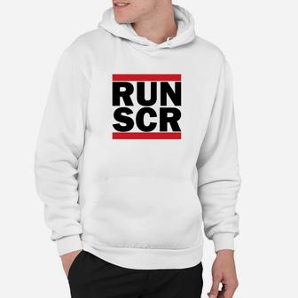 Street Style Weißes Hoodie mit RUN SCR Aufdruck - Seseable