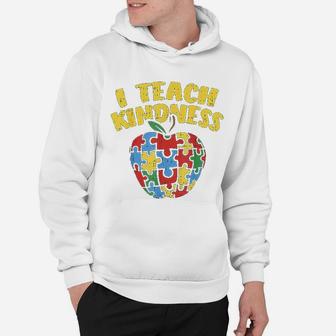 Teacher I Teach Kindness Apple Puzzle Hoodie - Seseable