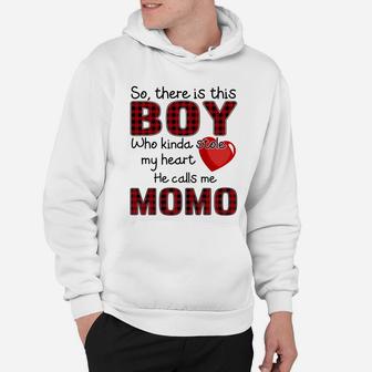 The Boy Stole My Heart Calls Me Momo Heart Mother Gift Hoodie - Seseable