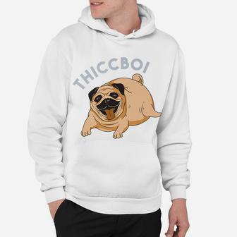 Thiccboi Thicc Boi Funny Fat Dog Meme Hoodie - Seseable