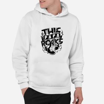 This Papa Rocks Cool Rock N Roll Fathers Day Hoodie - Seseable
