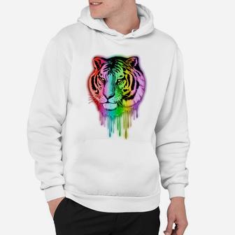 Tiger Neon Dripping Rainbow Colors Funny Shirts Hoodie - Seseable