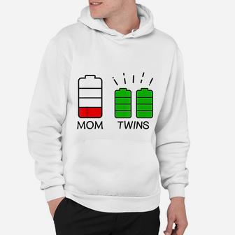 Twin Mother Low Battery Tired Mom Of Twins Hoodie - Seseable