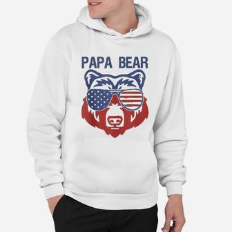 Usa Flag American Papa Bear Tank Gift Funny Bro Hoodie - Seseable
