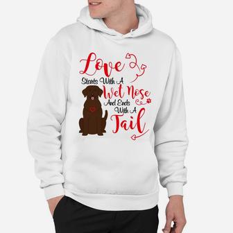 Valentines Day Dog Lover Chocolate Lab Labrador Hoodie - Seseable