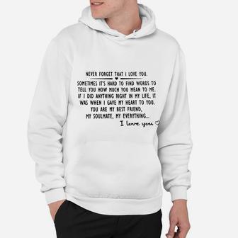Valentines Day Gift For Him Boyfriend Husband Anniversary Card Never Forget Hoodie - Seseable