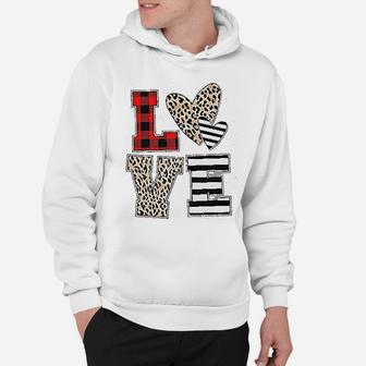 Valentines Day Love Heart Valentines Sequins Heart Love Hoodie - Seseable