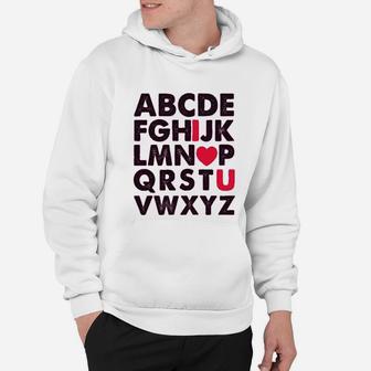 Valentines Day Outfit Alphabet Abc I Love You Hoodie - Seseable