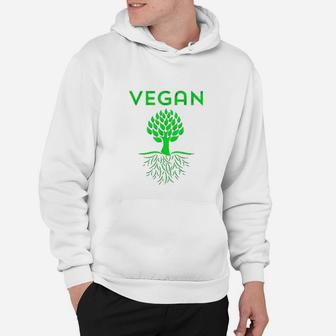 Vegan Tree Roots Green Vegetarian Love Mother Earth Organic Hoodie - Seseable