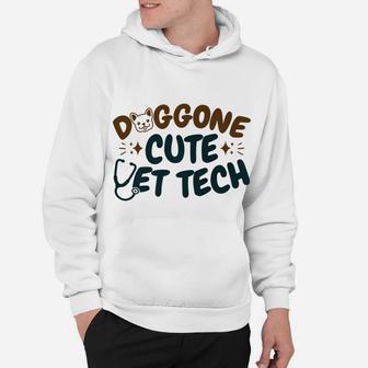 Vet Tech Dogs Funny Gifts Doggone Cute Hoodie - Seseable