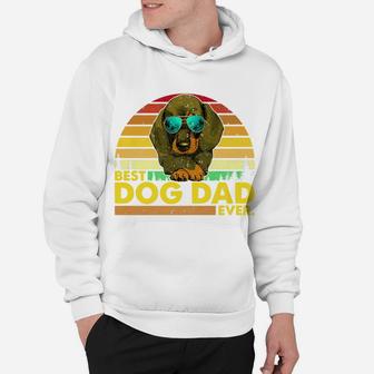 Vintage Best Dachshund Dad Ever Dog Daddy Father Hoodie - Seseable