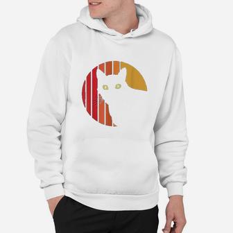 Vintage Cat 80s Style Distressed Retro Cat Eighties Hoodie - Seseable