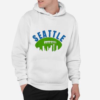 Vintage Seattle Cityscape Retro Football Graphic Hoodie - Seseable