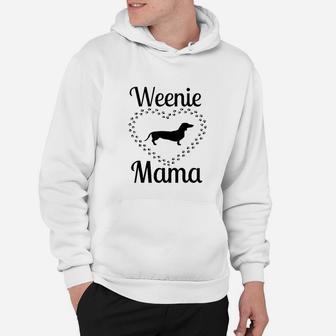 Weenie Mama Funny Dachshund Weiner Dog Gift Heart Love Paw Hoodie - Seseable