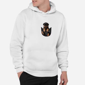 Weißes Herren-Hoodie mit Hunde-Brusttaschen-Design, Lustige Männermode - Seseable