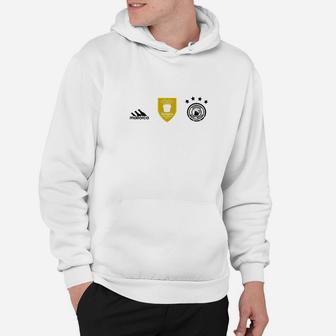 Weißes Herren Hoodie mit Wappen & Ikonen-Design, Minimalistisch - Seseable