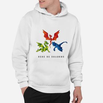 Where The Dragons Went Origami Style Dragons Hoodie - Seseable