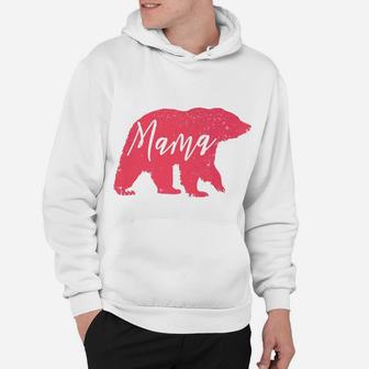 Womens Mama Bear Animal Silhouette Design Hoodie - Seseable