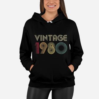 1980 Birthday Gift Vintage Retro 1980 Women Hoodie - Seseable