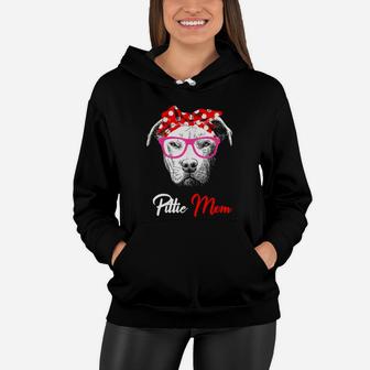 Awesome Womens Pittie Mom Best Pitbull Mom Mother Day Gift Shirt Women Hoodie - Seseable