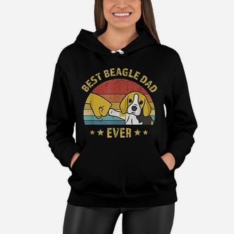 Best Beagle Dad Ever Retro Vintage Gift Women Hoodie - Seseable