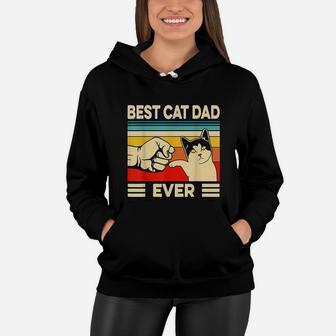 Best Cat Dad Ever Funny Cat Dad Father Vintage Gift Women Hoodie - Seseable