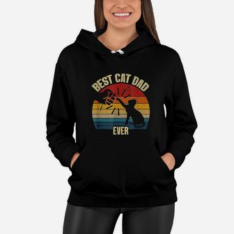 Best Cat Dad Ever Funny Cat Daddy Father Vintage Women Hoodie - Seseable