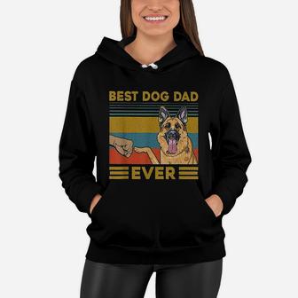 Best Dog Dad Ever German Shepherd Retro Vintage Women Hoodie - Seseable