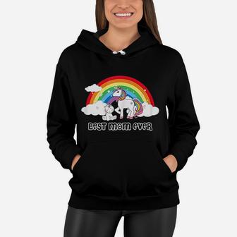 Best Mom Ever Unicorn And Rainbow Mothers Gift Women Hoodie - Seseable