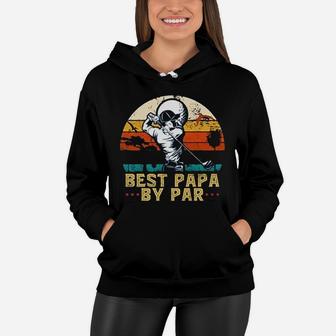 - Best Papa By Par Funny Golf Dad Vintage Sunset Humor Women Hoodie - Seseable