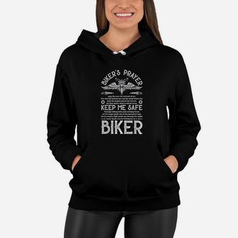 Biker's Prayer Vintage Motorcycle Biker Biking Motorcycling Women Hoodie - Seseable