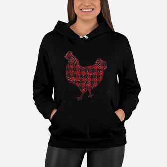 Blessed Mama Mama Rules The Roost Letter Print Plaid Chicken Mom Life Women Hoodie - Seseable