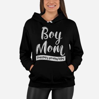 Boy Mom Sometimes Swearing Helps Mother Family Son Women Hoodie - Seseable