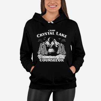 Camp Camping Crystal Lake Counselor Vintage Gift Women Hoodie - Seseable