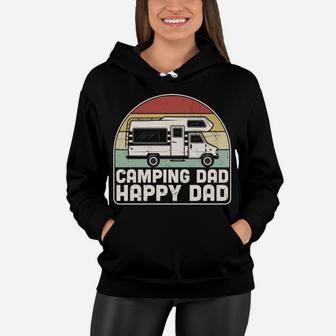 Camping Dad Happy Dad Truck Vintage Gift For Father Women Hoodie - Seseable