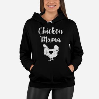 Chicken Mama With Heart Distressed Design Women Hoodie - Seseable