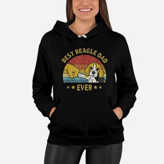 Cute Best Beagle Dad Ever Retro Vintage Gift Puppy Lover Women Hoodie - Seseable