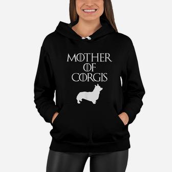 Cute Unique White Mother Of Corgis Women Hoodie - Seseable