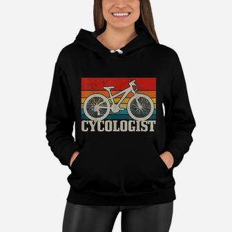 Cycologist Mountain Bike Mtb Vintage Cycling Funny Gift Women Hoodie - Seseable