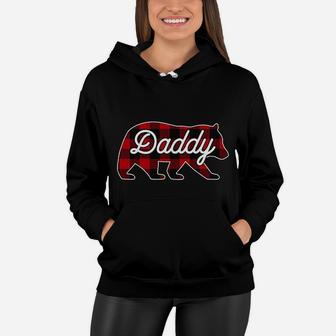 Daddy Bear Red Buffalo Plaid Matching Family Women Hoodie - Seseable