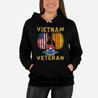 Distressed Vietnam War Veteran Wife Supporter T-shirt Women Hoodie - Seseable