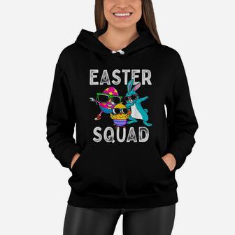 Easter Squad Dabbing Bunny Chick Egg Hunting Matching Family Women Hoodie - Seseable