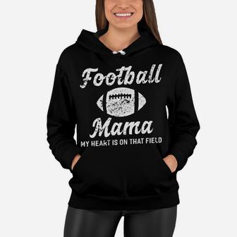 Football Mama Hear Cute Gift Mom Women Hoodie - Seseable