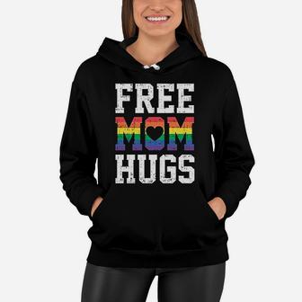 Free Mom Hugs Lgbt Rainbow Gay Pride Rainbow Gift Women Hoodie - Seseable