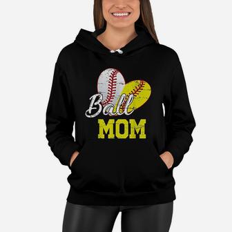 Funny Ball Mom Softball Baseball Gifts Women Hoodie - Seseable